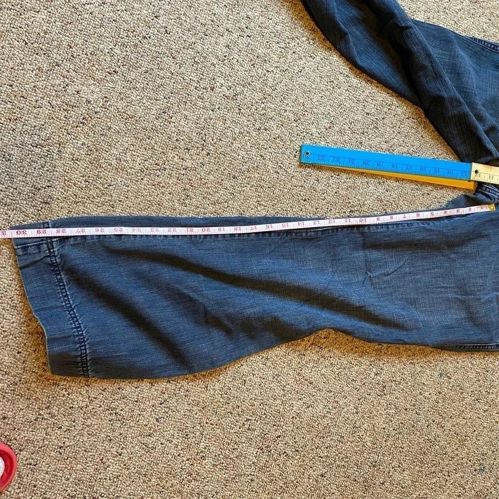 Banana Republic Cotton Flared leg Blue Jeans Women Size 8 Pockets - Picture 4 of 9